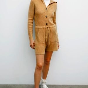 Hooded knit jumpsuit